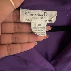 Vintage Christian Dior purple silky button up